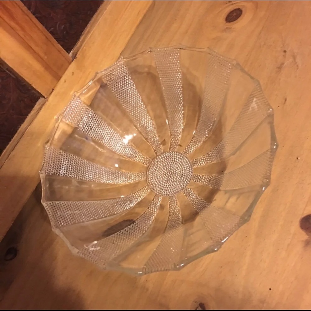 Vintage Glass Candy Bowl Dish 1970s